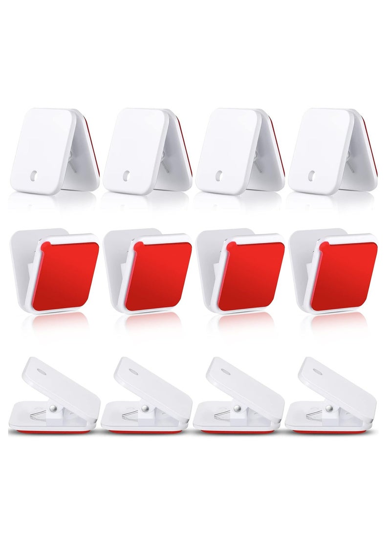 Oasisgalore Self-adhesive Clips Wall Shower Curtain Clips Photo Clips Spring Clips for Teacher Poster Home Office(White, 12 Pieces) - Image 4