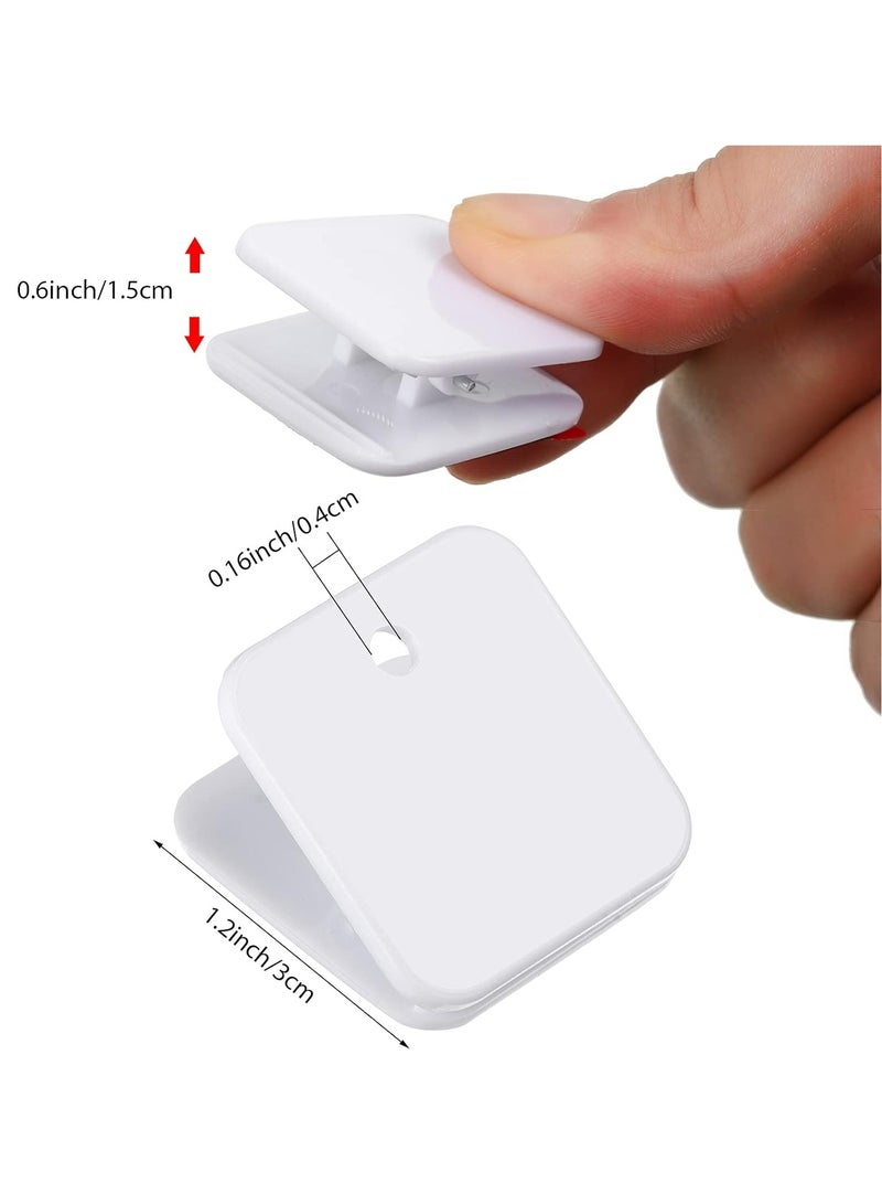 Oasisgalore Self-adhesive Clips Wall Shower Curtain Clips Photo Clips Spring Clips for Teacher Poster Home Office(White, 12 Pieces) - Image 2