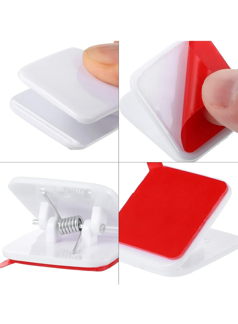 Oasisgalore Self-adhesive Clips Wall Shower Curtain Clips Photo Clips Spring Clips for Teacher Poster Home Office(White, 12 Pieces) - Image 3