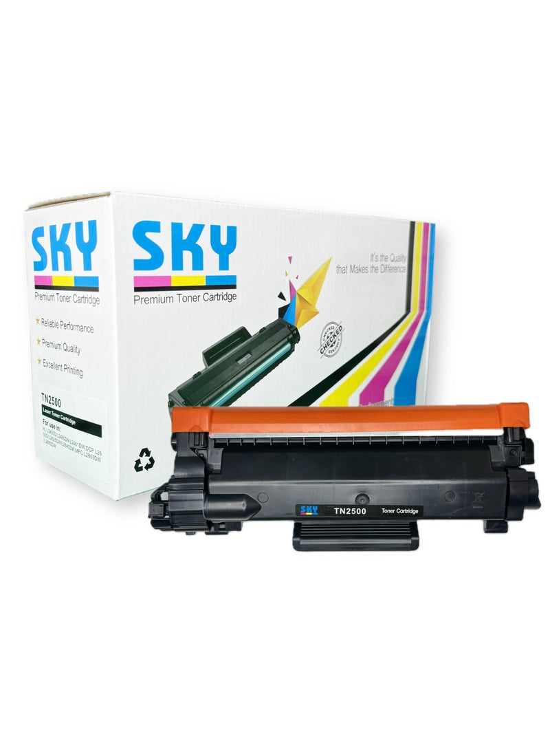SKY SKY TN-2500 Black Toner Cartridge 1200 Pages for HL-L2460DN  - Image 1