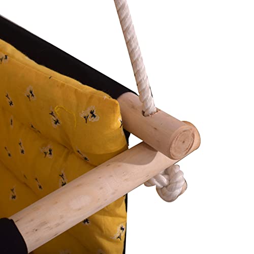 BOFFLE Swing | Baby Swing Hanging Indoor Outdoor | Jhula for Baby | Baby Garden Swing | Jhula for Childrens| (6 Months to 3 Years) (Up to 25 kg) (Black Yellow) - Image 4