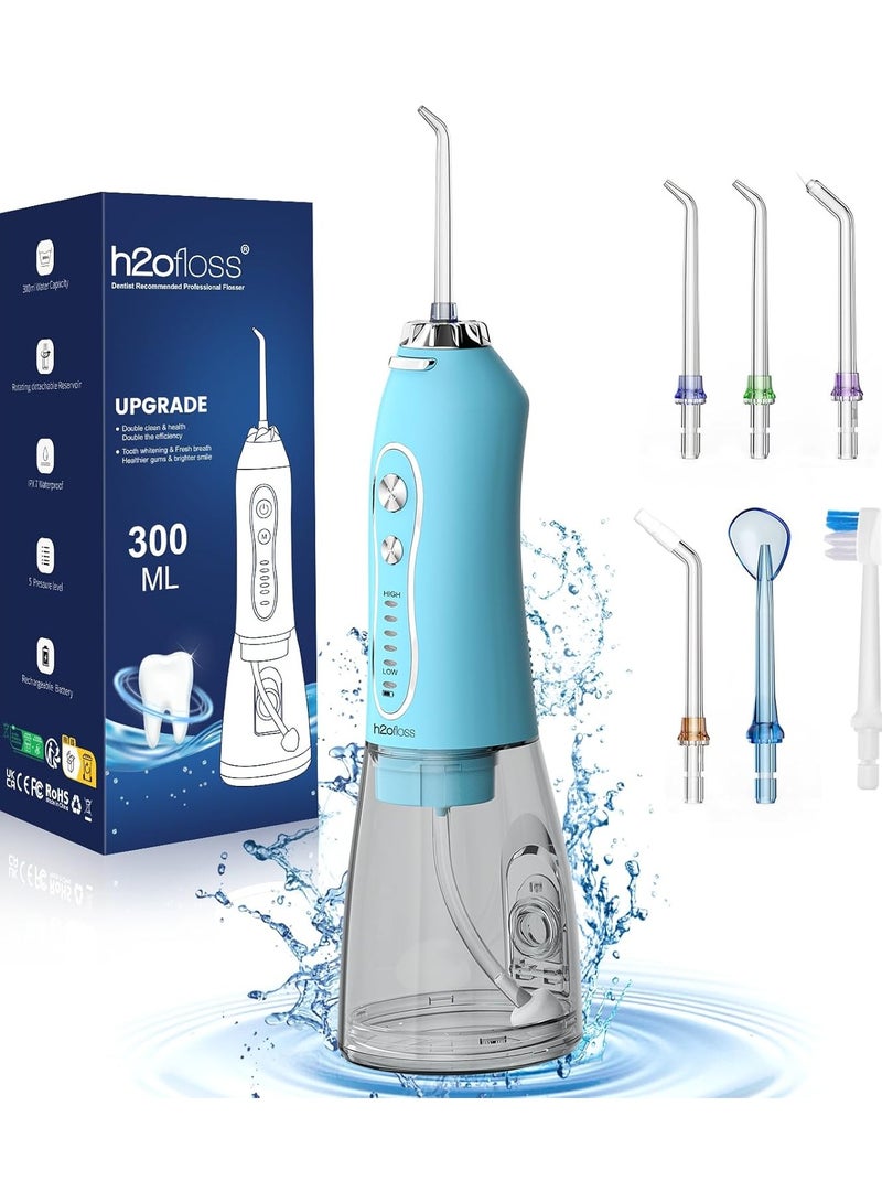 H2ofloss Water Flosser Professional Cordless Dental Oral Irrigator - Portable and Rechargeable IPX7 Waterproof Water Flossing for Teeth Cleaning - Image 1