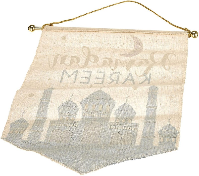 Amscan Multicolor Ramadan Kareem Hanging Canvas Sign - 15" x 11" (1 Pc.) - Festive & One-of-a-Kind Design - Perfect Ramadan Celebration & Home Decor - Image 3