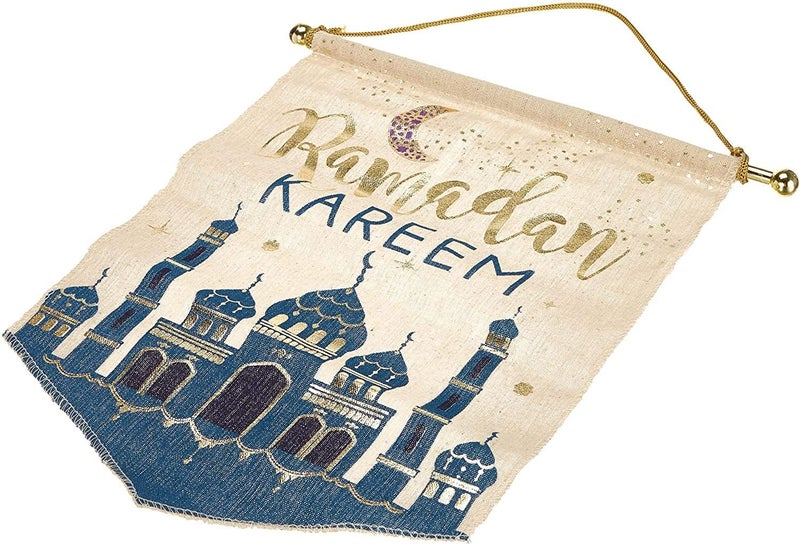 Amscan Multicolor Ramadan Kareem Hanging Canvas Sign - 15" x 11" (1 Pc.) - Festive & One-of-a-Kind Design - Perfect Ramadan Celebration & Home Decor - Image 2