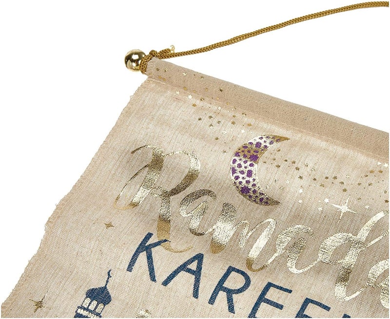 Amscan Multicolor Ramadan Kareem Hanging Canvas Sign - 15" x 11" (1 Pc.) - Festive & One-of-a-Kind Design - Perfect Ramadan Celebration & Home Decor - Image 4