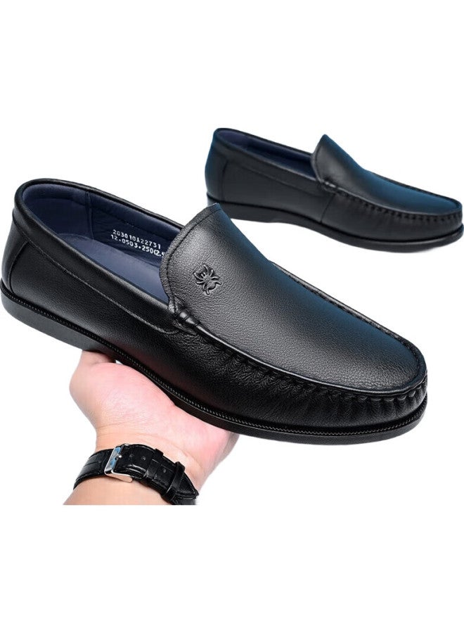 Spider King Leather Shoes For Men, Comfortable Loafers, Popular Flat Business Penny Loafers, Casual Men'S Shoes, 22731, Black, Size 37 - Image 2