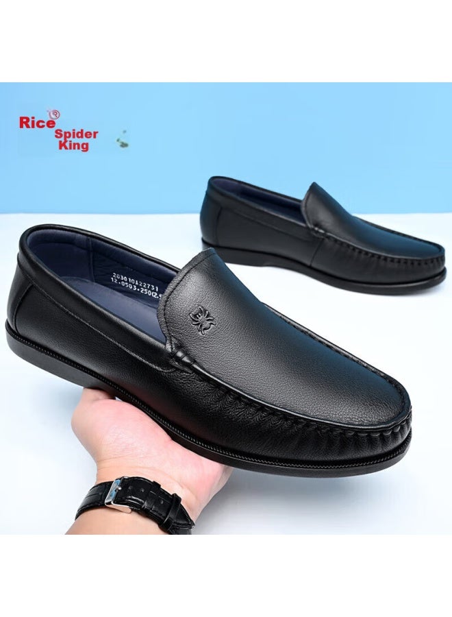 Spider King Leather Shoes For Men, Comfortable Loafers, Popular Flat Business Penny Loafers, Casual Men's Shoes, 22731, Black, Size 37 - Image 2