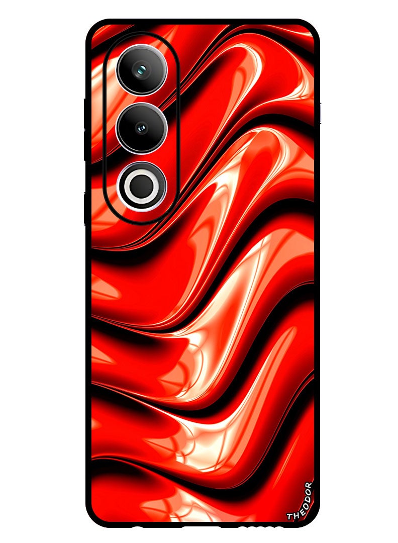 Theodor Protective Case Anti Scratch Shock Proof Bumper Cover For OnePlus Ace 3V fractal_graphic_red - Image 1