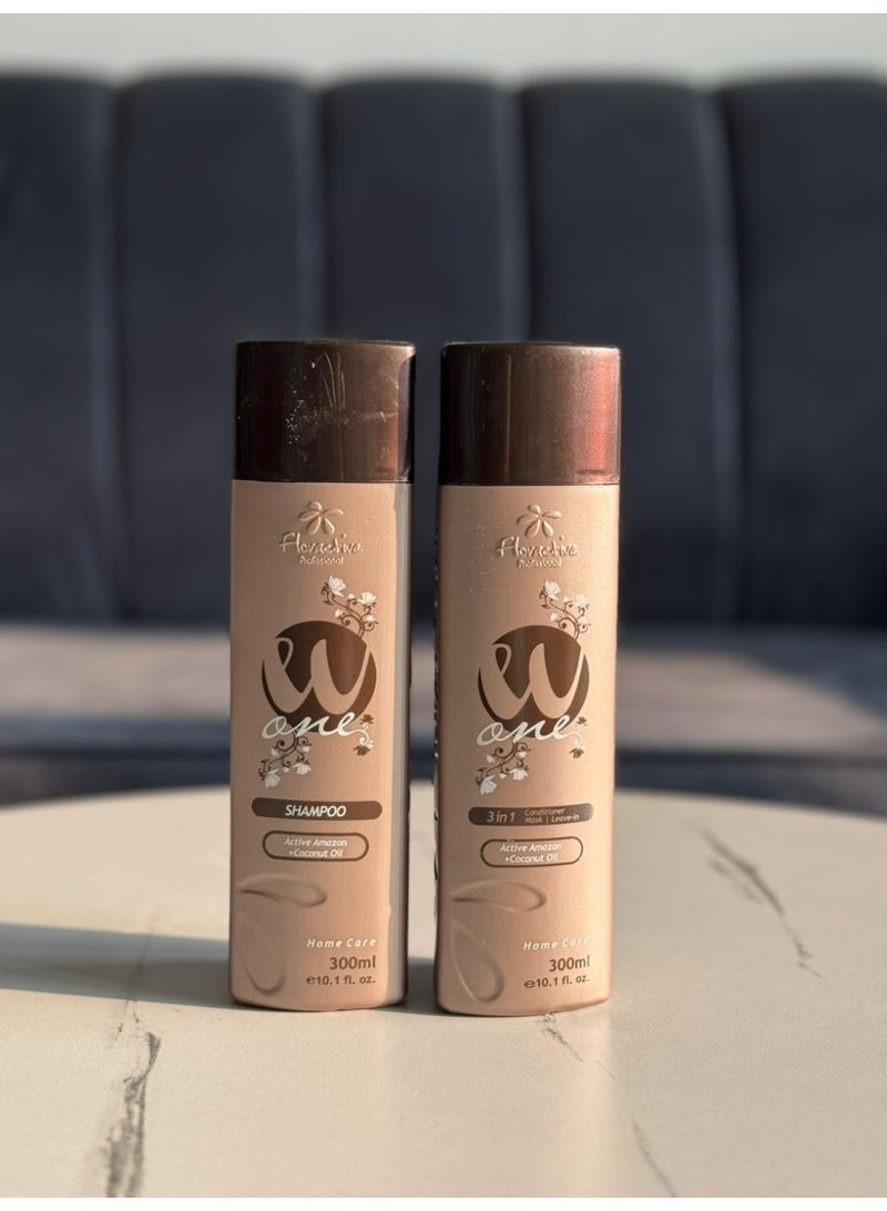 فلوراكتيف مجموعة العناية بالشعر الاحترافية من وان فلوراكتيف - شامبو مرطب ومجموعة بلسم 3 في 1 (300 مل × 2) - Image 3