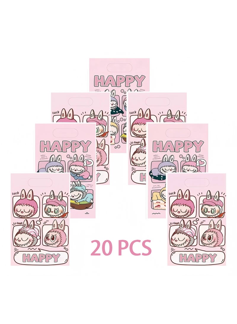 لابوبو 20 قطعة من لوازم حفلات أعياد الميلاد بنمط رابيدز الكرتوني، وأكياس حلوى كرتونية، وحقائب حمل، وأكياس هدايا للأطفال، وديكورات حفلات أعياد ميلاد للكبار - Image 1