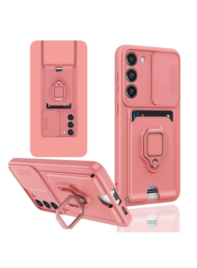 S-TOP Case For Samsung Galaxy S22+ 5G Sliding Camshield Magnetic Card Holder Silicone Phone Case - Image 1