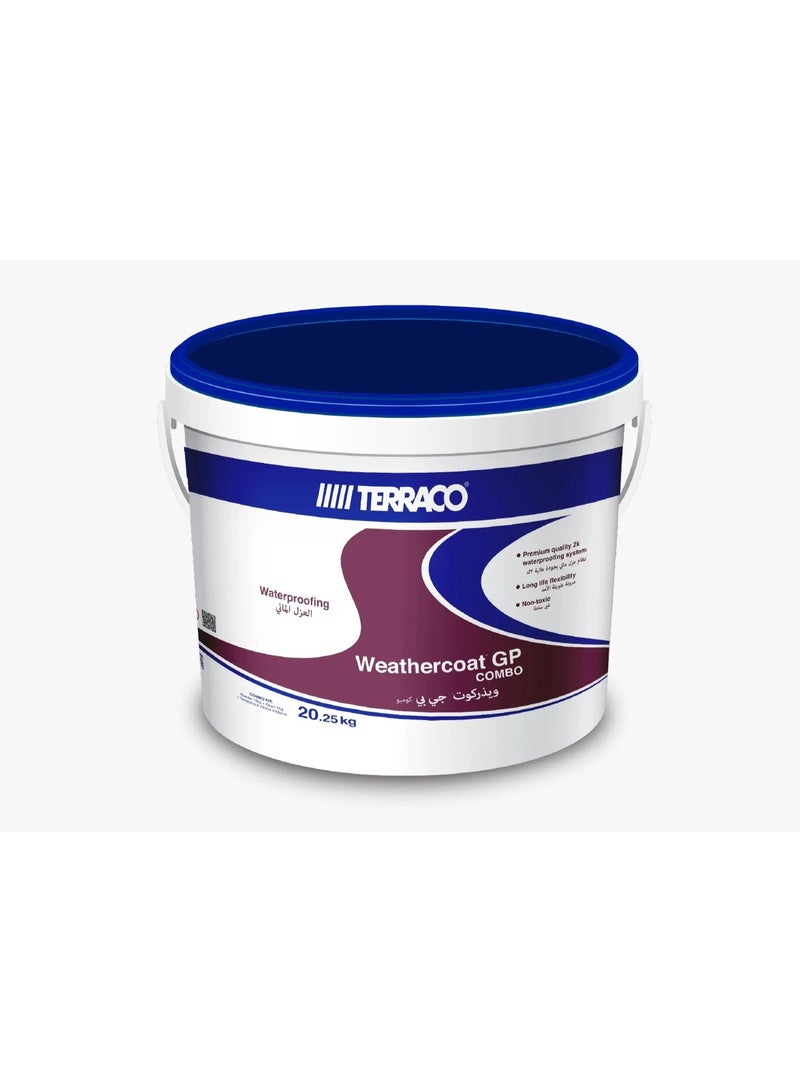 طلاء Terraco Weathercoat GP (A+B) أبيض | طلاء أكريليكي مقاوم للماء ثنائي المكونات للجدران الخارجية | حماية متينة من العوامل الجوية
