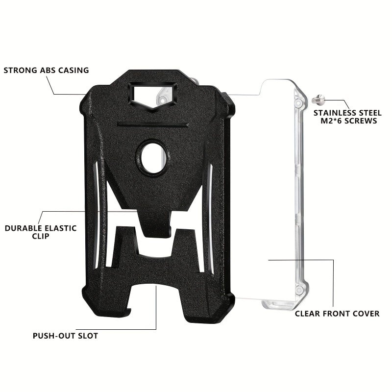 Tactical ID Badge Holder White Heavy Duty ABS Casing with Elastic Clip Lanyard - Image 3