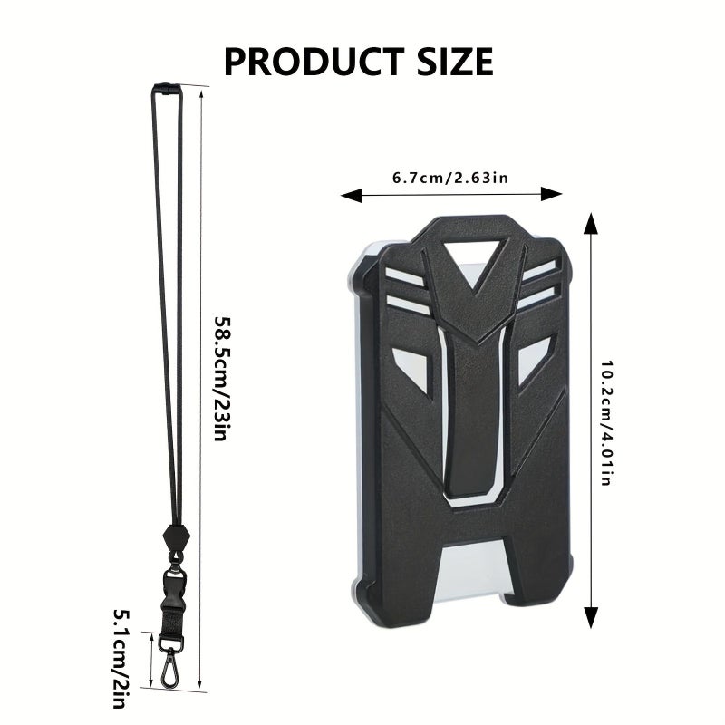 Tactical ID Badge Holder White Heavy Duty ABS Casing with Elastic Clip Lanyard - Image 2