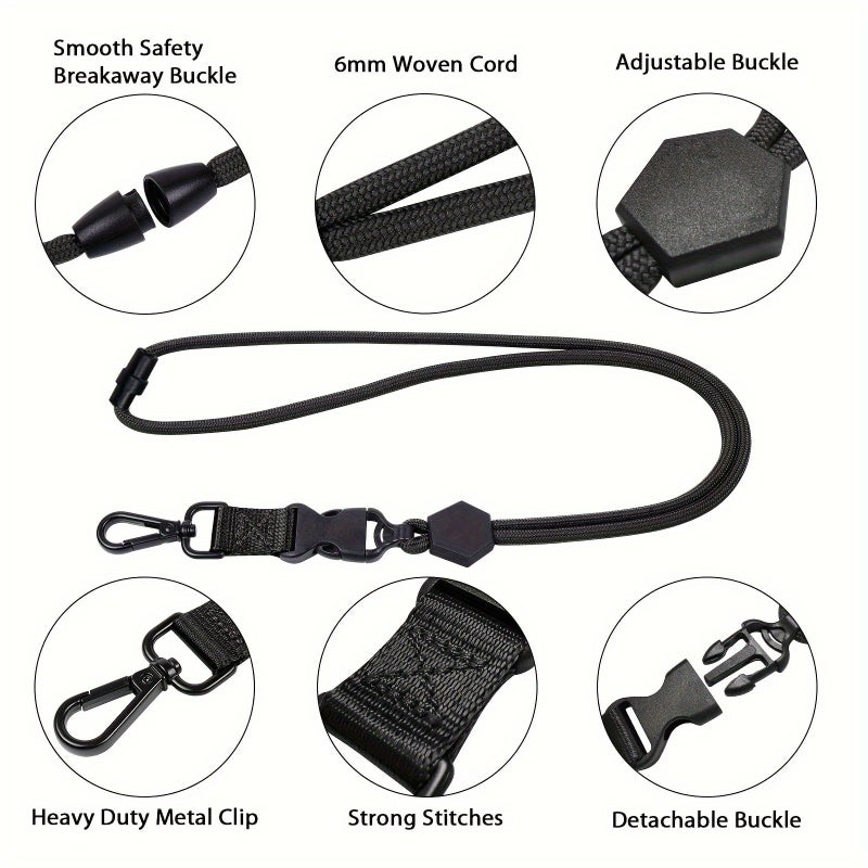 Tactical ID Badge Holder White Heavy Duty ABS Casing with Elastic Clip Lanyard - Image 4