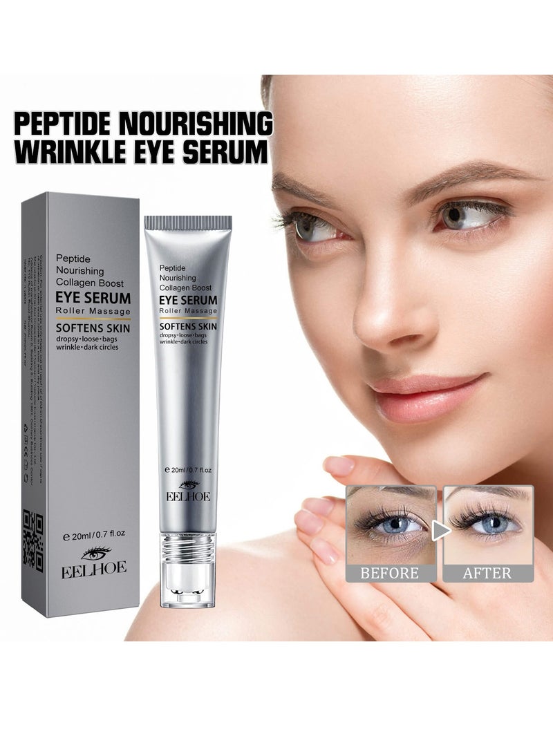 EELHOE Eye Repair Cream，Eye Cream，Eye Enhancing Roller 20 ml, Anti-Aging Under Eye Roller Cream for Dark Circles Puffiness Wrinkles and Fine Lines, Eye Care Serum with 360°Massage Ball,Relieve Eye Fatigue Lift Firm Reduce Wrinkles - Image 1