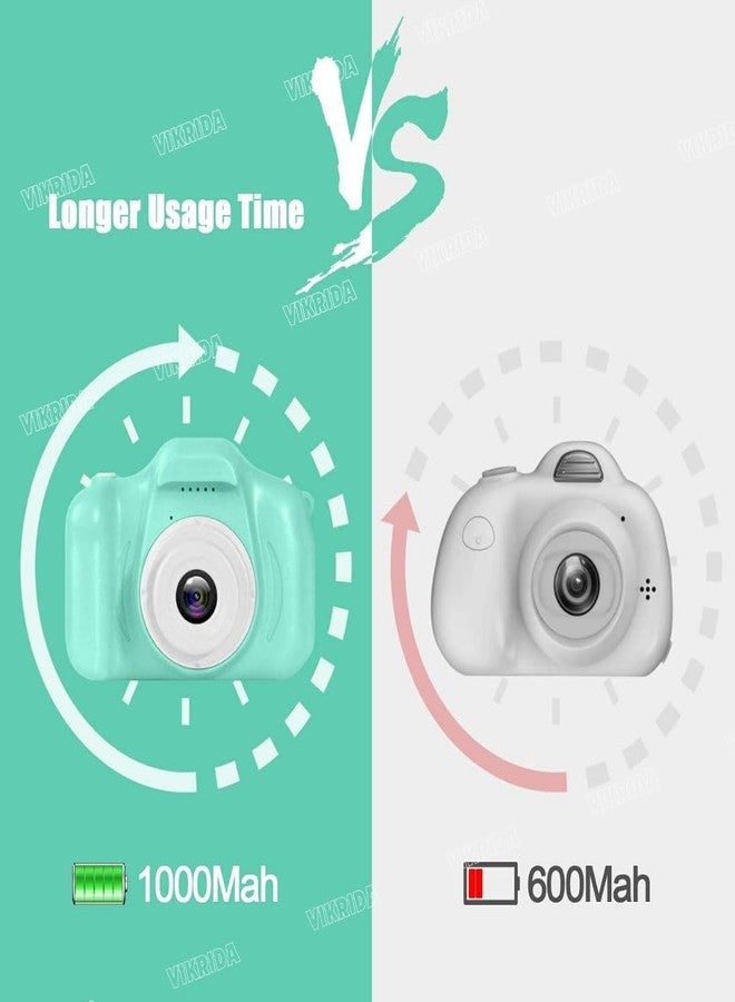 VikriDA Kids Digital Camera with 2.0" Screen | HD Photo & Video Recording, USB Rechargeable, 100° Wide Angle Lens – Green - Image 3