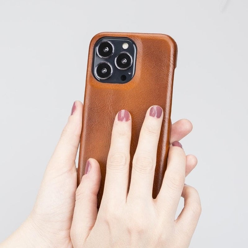 BOULETTA Apple iPhone 13 Pro Compatible Leather Back Cover F360 RST2EF Taba  - Image 2
