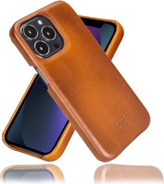BOULETTA Apple iPhone 13 Pro Compatible Leather Back Cover F360 RST2EF Taba  - Image 1