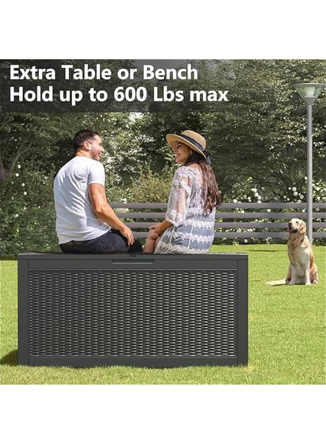 Arabest 101 Gallon Waterproof Large Resin Deck Box, Lockable Large Outdoor Storage Boxes Indoor Outdoor Storage Container for Patio Cushions, Gardening Tools, Pool Supplies, Black - Image 5