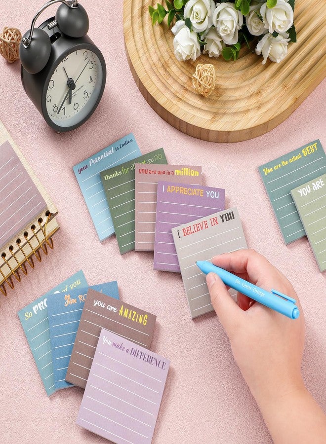 Yinder 24 Pcs Inspirational Sticky Notes Cute Motivational Sticky Notes Pad End of Year Employee Appreciation Gifts Bulk for Teacher Nurse Coworkers Office Supplies 3 x 3''(Appreciation,Morandi Color) - Image 4