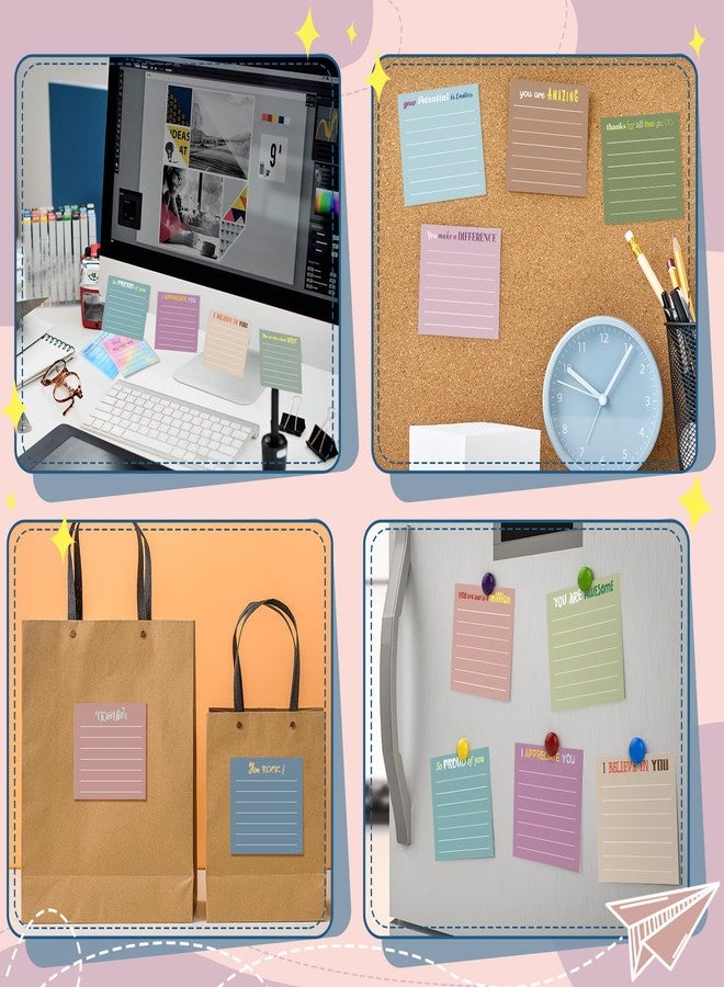 Yinder 24 Pcs Inspirational Sticky Notes Cute Motivational Sticky Notes Pad End of Year Employee Appreciation Gifts Bulk for Teacher Nurse Coworkers Office Supplies 3 x 3''(Appreciation,Morandi Color) - Image 5