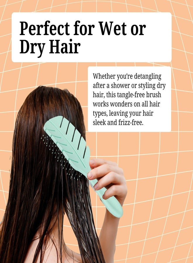 Farenheit Tangols Soft Detangling Hair Brush - Soft Hair Brush for Kids & Adults with Ultra-Soft Anti Knot Nylon Bristle, Eco-Friendly Tangle-Free Styling for Dry, Wet, Curly & for All Hair Types(Green) - Image 5