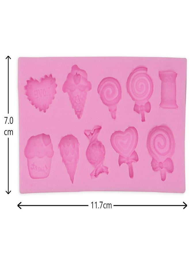 Hengke 2Pcs Ice Cream, Candy, Lollipop Shape Silicone Molds ForPudding,Pan Muffin,Impression Mats Baroque Fondant,Chocolate,Ice Cube,Cookie Pastry Pies,Cake Cup,Cake Decoration,Handmade Soap - Image 3