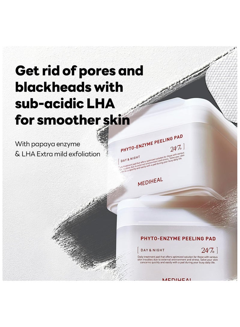 MEDIHEAL Phyto Enzyme Peeling Gauze Pads - Vegan Face Resurfacing Pore Tightening with LHA & Papaya Enzymes - Exfoliating Pads, 90 - Image 2