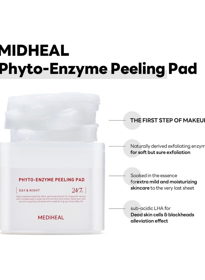 MEDIHEAL Phyto Enzyme Peeling Gauze Pads - Vegan Face Resurfacing Pore Tightening with LHA & Papaya Enzymes - Exfoliating Pads, 90 - Image 4