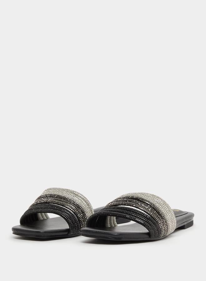 Styli Styli Embellished Multi Strap Flat Sandals - Image 3