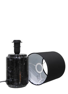 BABAZAM Premium Ceramic Table Lamp Stylish Home Décor with Elegant Illumination with Fabric Shade 27x15x15cm Black  - Image 3