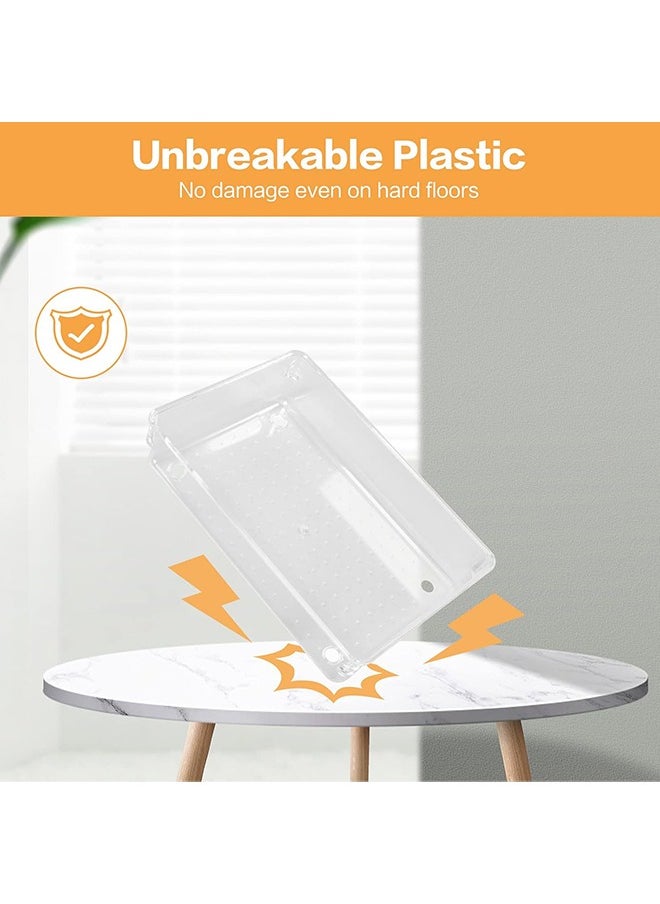 Arabest - 16 Piece Clear Storage Box Set,Cosmetic Organizer,Non-slip Clear Plastic Tray,Separate Storage Organization Tray for Kitchen/Bathroom/Jewelry/Tableware - Image 1