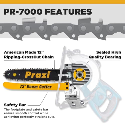 Prazi 12" Beam Cutter Attachment for Worm Drive Circular Saws – Model PR7000 for 7-1/4"-8-1/2" Worm Drive Saws – American Owned Company – Increase Cut Depth from 2-1/2” to 12” - Image 5