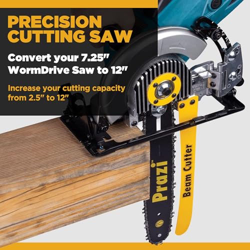 Prazi 12" Beam Cutter Attachment for Worm Drive Circular Saws – Model PR7000 for 7-1/4"-8-1/2" Worm Drive Saws – American Owned Company – Increase Cut Depth from 2-1/2” to 12” - Image 2