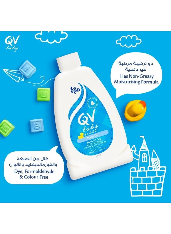 إيجو زيت استحمام كيو في للأطفال، 250 مل - زيت مرطب وملطف للبشرة الحساسة، خالٍ من العطور والصابون - Image 2