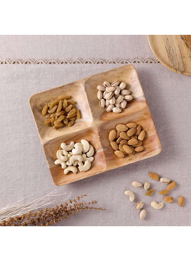 Home Box Albero 4-Sectioned Platter 24x2.5x20.5 cm