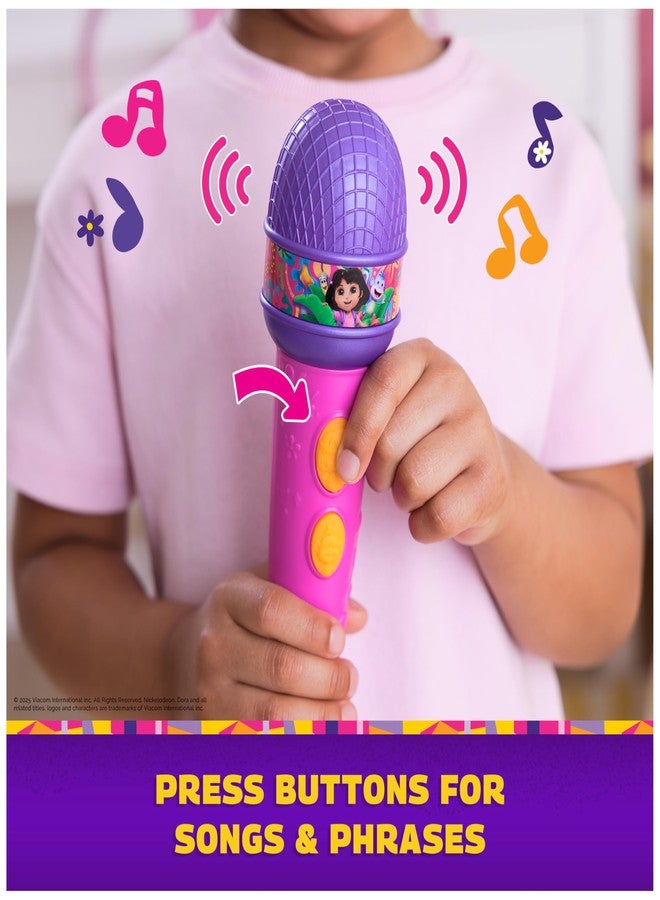 Dora, Rainforest Rhythms Microphone with Music, Sound Fx & Bilingual Phrases, Kids Toys for Girls & Boys Ages 3 and Up - Image 4