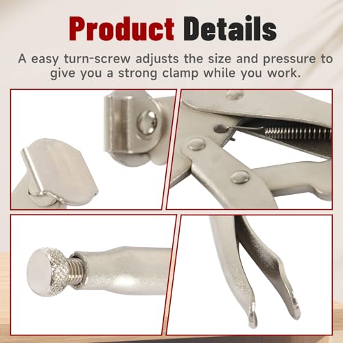 findmall 5Pcs 6 Inch Locking C Clamps with Swivel Pads Heavy Duty C-Type Locking Plier Table and Tool Vise Grip for Shop Home Farm and Automotive DIY Woodworking Welding Cabinetry Pocket Hole Joinery - Image 4