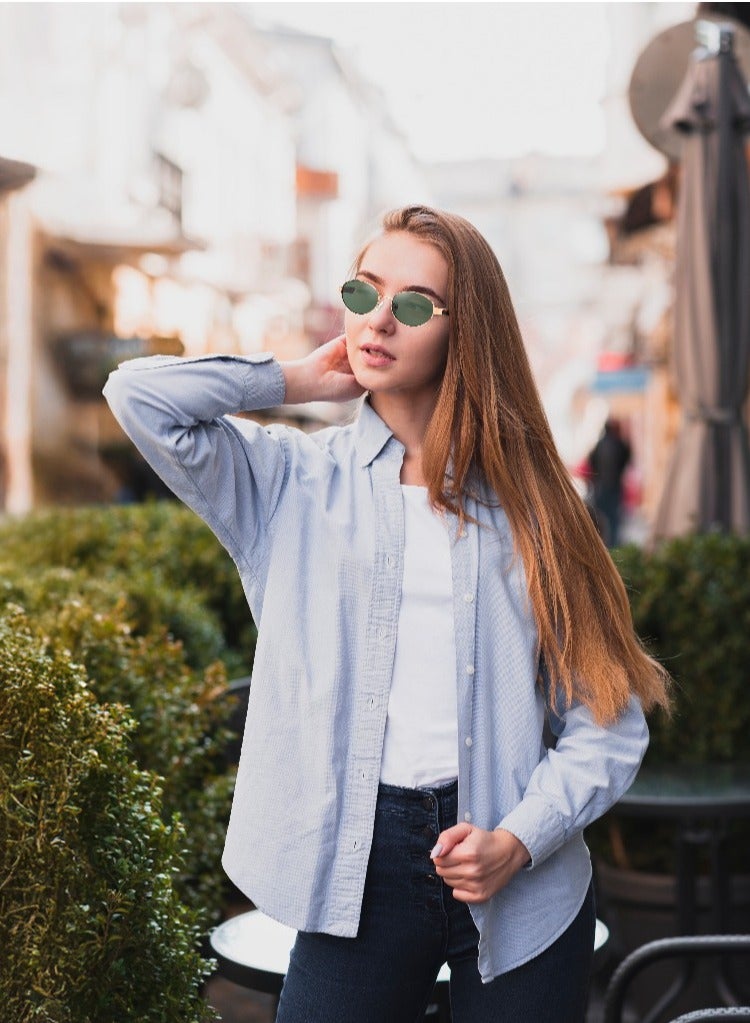 GREEN LION ORIANTE Full Rim Sunglasses UV400 / Unisex Riding Glasses Running Glasses Mountaineering Glasses Driving Glasses Fishing Glasses / UV Protection - Gold - Image 4