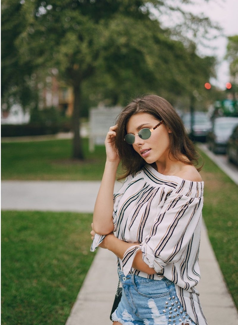 GREEN LION ORIANTE Full Rim Sunglasses UV400 / Unisex Riding Glasses Running Glasses Mountaineering Glasses Driving Glasses Fishing Glasses / UV Protection - Gold - Image 3