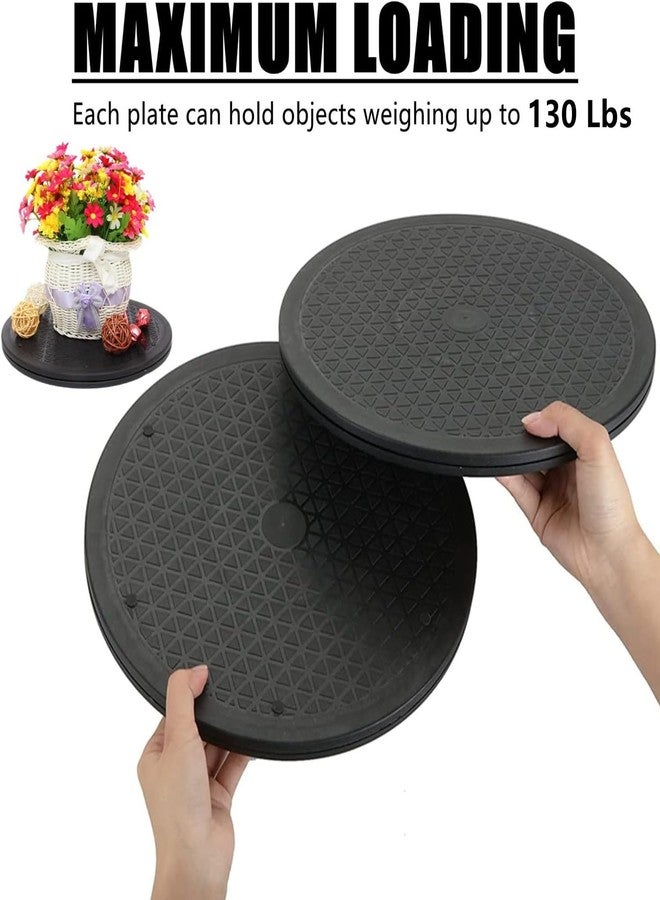 RHBLME 3 Pack Black Lazy Susan, 12 Inch Heavy Duty Rotating Swivel with Steel Ball Bearings Stand for Turntable, Monitor, TV, etc. - Image 4