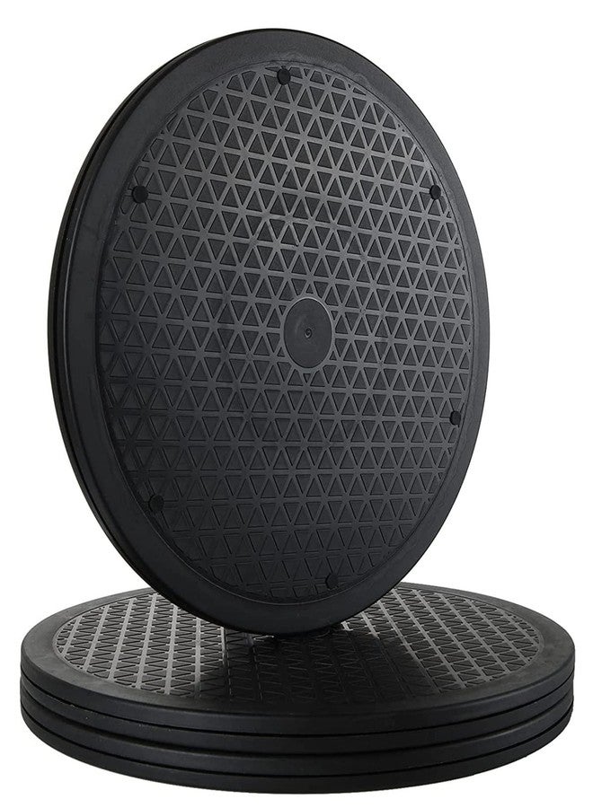 RHBLME 3 Pack Black Lazy Susan, 12 Inch Heavy Duty Rotating Swivel with Steel Ball Bearings Stand for Turntable, Monitor, TV, etc. - Image 1