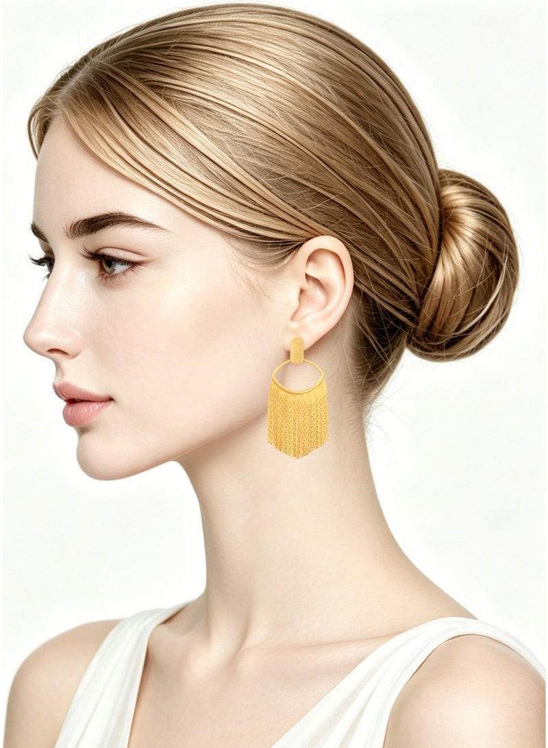 QUAINT 【Exclusive Offer】Luxurious Gold Tassel Eardrops - Image 3