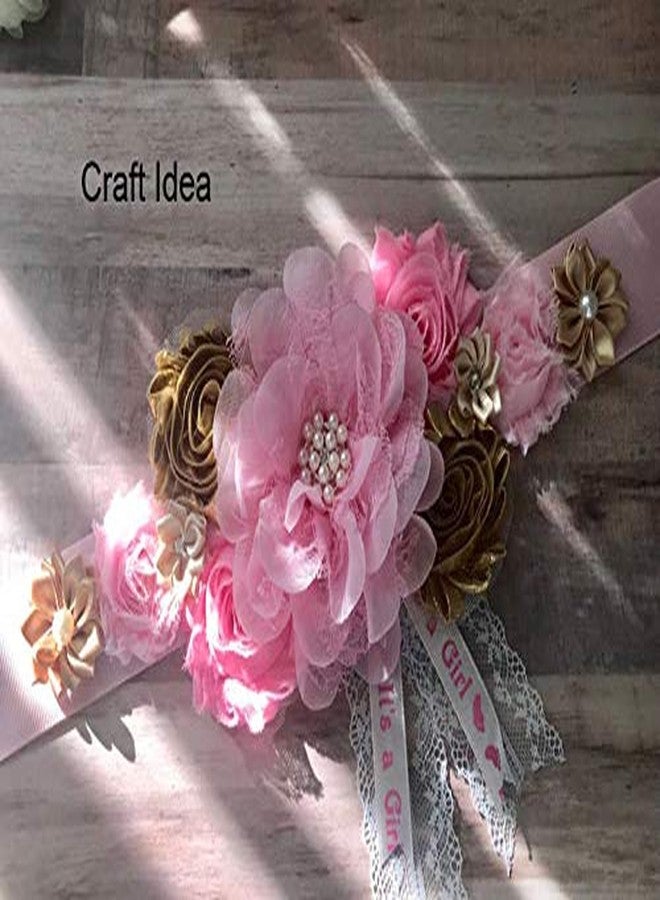 YYCRAFT 10pcs Pink Chiffon Flower for Girls Headband Baby Flowers Bows,Crafts,Party Decoration(3"-4.5") - Image 2
