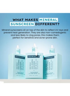 HYPHEN Sun Milk 100% Mineral Sunscreen Spf 50 Pa++++ Uv+ Bluelight Protection, 25% Nano Zinc Oxide | Sensitive, Acne Prone & Oily Skin, Water Resistant Sun Protect | Sunscreen For Oily, Dry Skin | Water Suncreen, Korean Sunscreen | Removes Excess Oil And Dirt | For Women And Men - 50 Ml  - Image 2