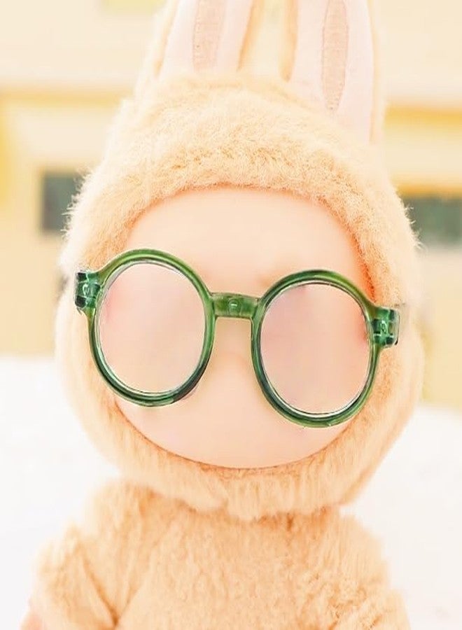 Jojedomo Used for Labubu Glasses Stuff Set,Compatible with Labubu Accessories for 17cm Doll (Green Framed Glasses, M) - Image 4