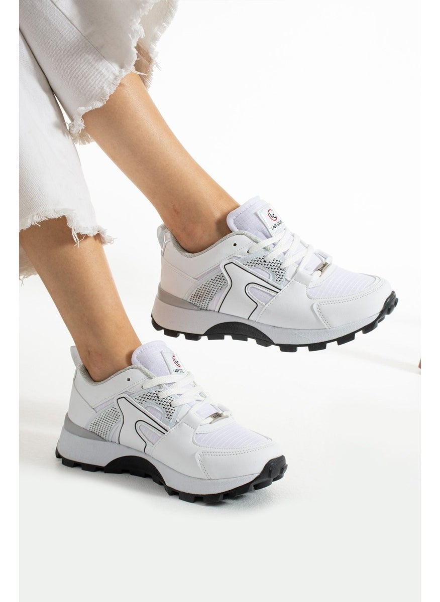 Devida - White-Black Comfortable Sole Casual Sneakers - Image 1