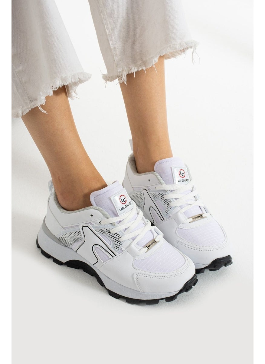Devida - White-Black Comfortable Sole Casual Sneakers - Image 1