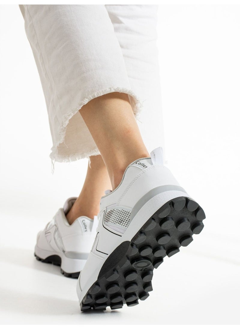 Devida - White-Black Comfortable Sole Casual Sneakers - Image 1